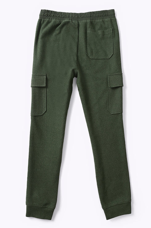 Cargo sweatpants in cotton and viscose cashmere with side pockets